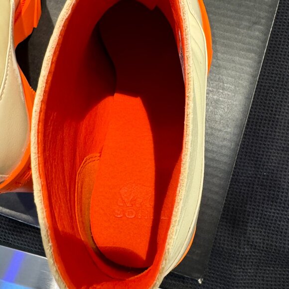 SOREL Brex™ Heel Zip Off-white Leather, /Orange Bottom Size 9.5 (worn twice) - Picture 8 of 10